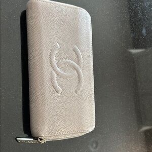 Chanel Gray Leather Wallet